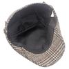 Plaid Beret Herre Britisk Cap Høst Vinter Tykk Varm Forover Cap Newsboy Cap