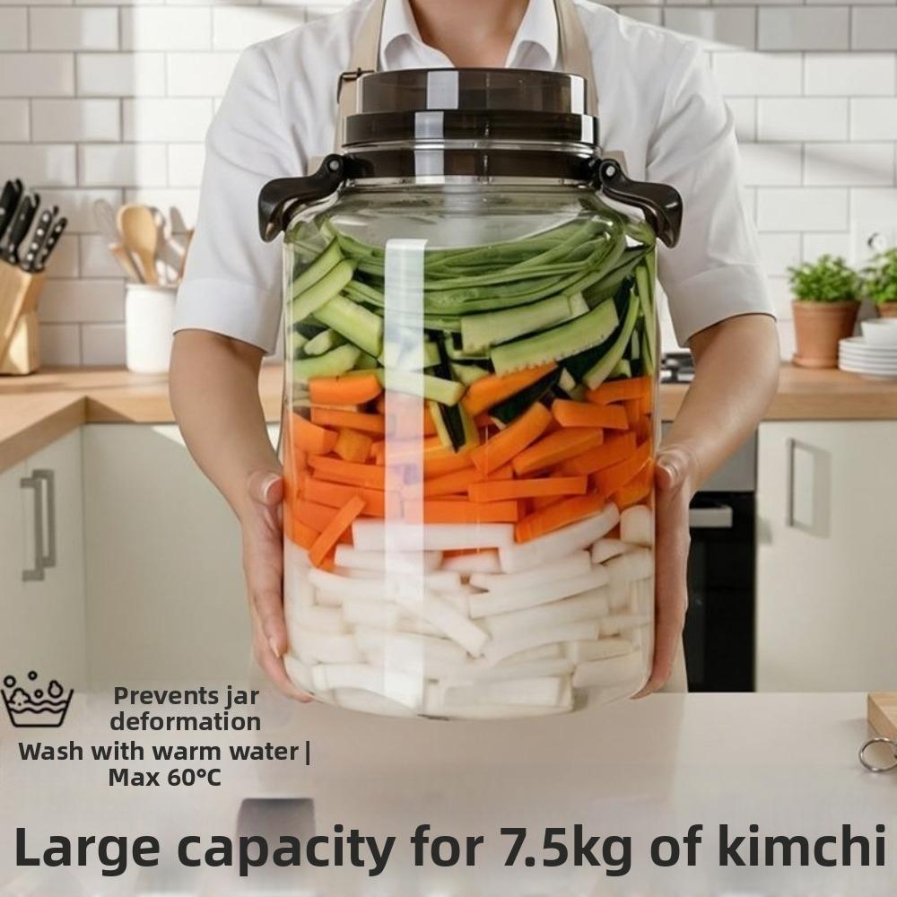 Large Capacity Pickle Jars With Lids Food Grade With Handle Airtight Storage Pitcher Leak-Proof Sealed Pickle Container