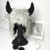 Cappello Invernale Peluche Corna di Toro, Morbido Cappello da Trapper con Copertura per le Orecchie e Laccetti per il Mentone per Uso Esterno, Foto e Viaggi