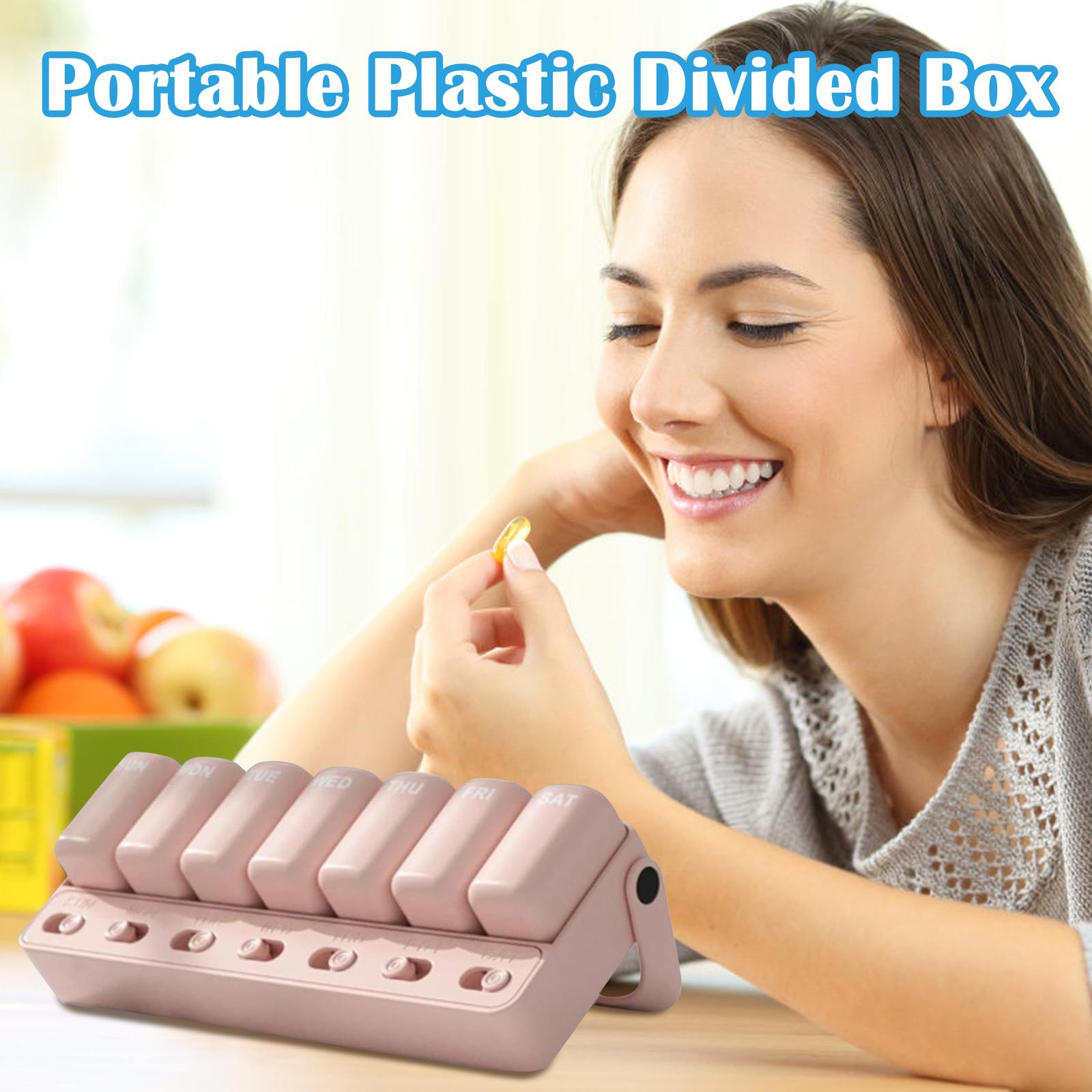 

Еженедельный органайзер для еды, Ежедневный прием один раз, 7-дневная дорожная коробка, Ежедневный органайзер, Портативная коробка, Подходит для подарка пожилым людям и детям One Size розовый