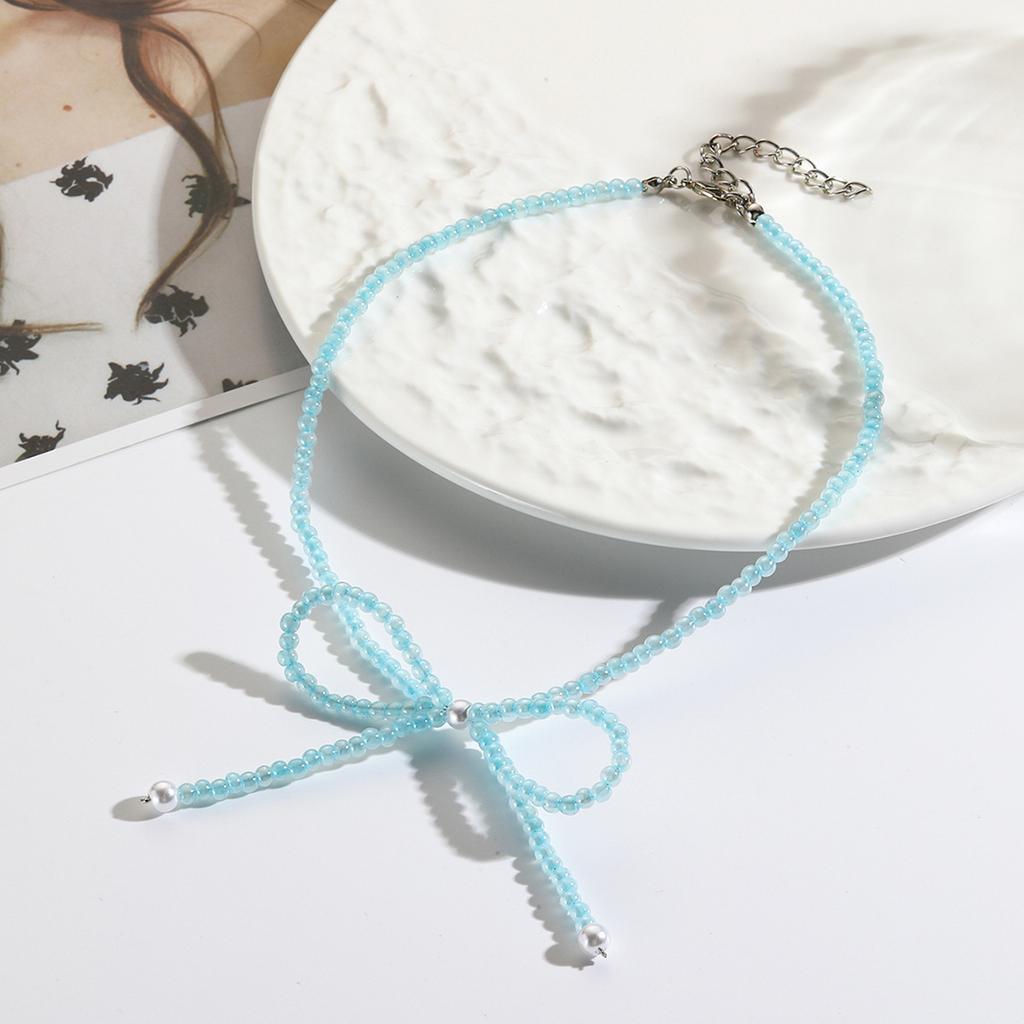 Butterfly Bow Necklace Bowknot Pendant Collarbone Chain Adjustable Length Neckchain Collarbone Chain for Women Girls