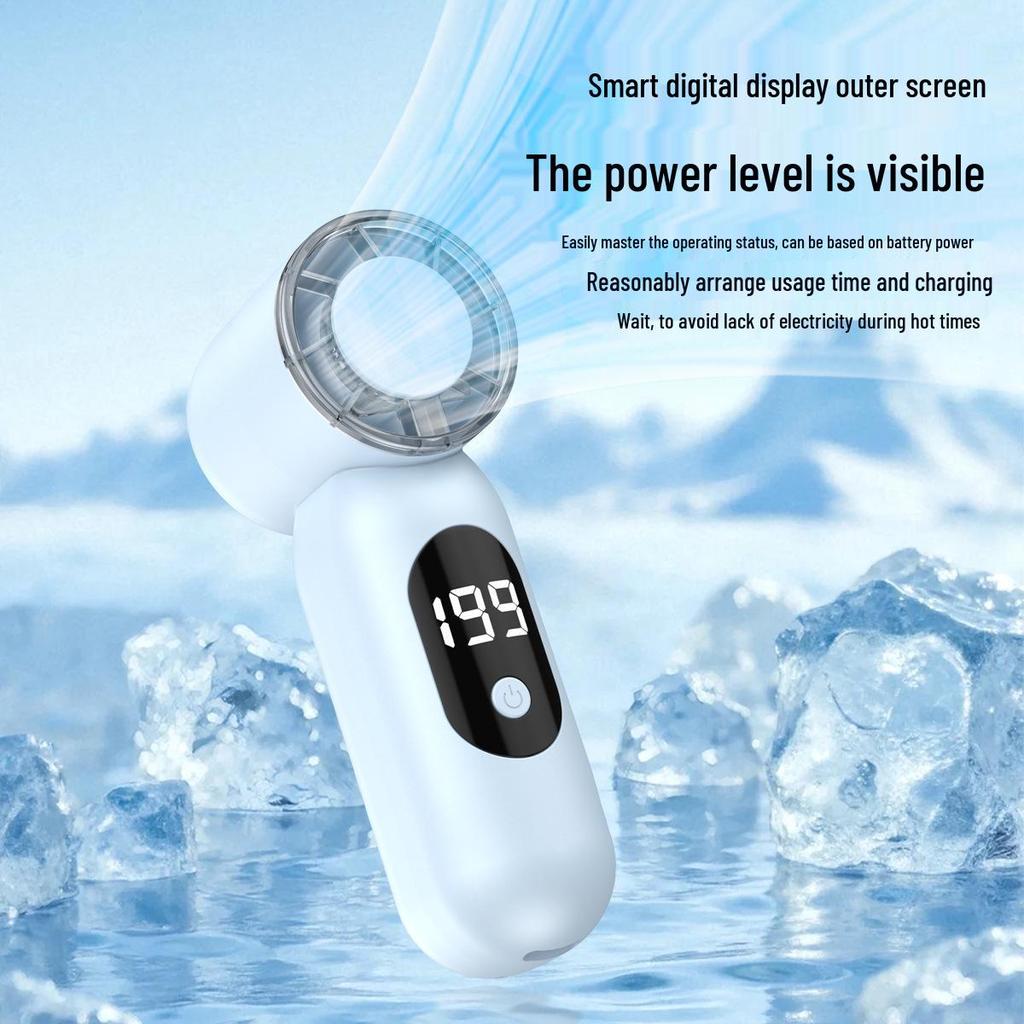 T55 Portable Mini Fan: 199-Speed High-Speed USB Rechargeable Handheld Electric Fan with Digital Display