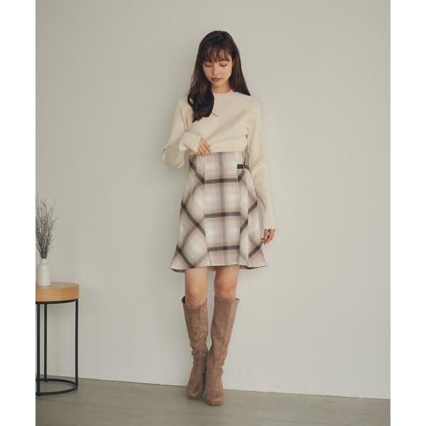 [Jill by Jill Stuart] Original Check Mini Flare Skirt