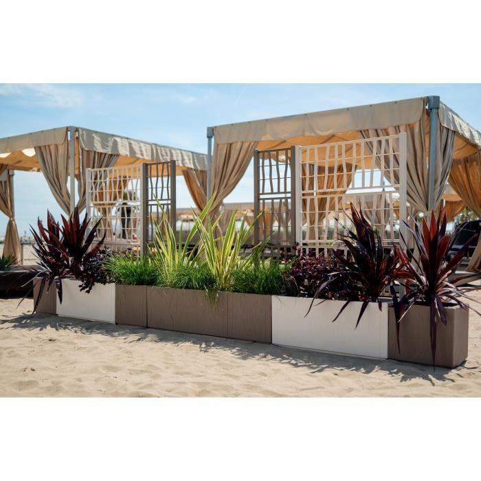 STEFANPLAST Bac à fleur/Jardinière ETHICA rectangulaire 80 cm - 100x43x35 cm - Taupe