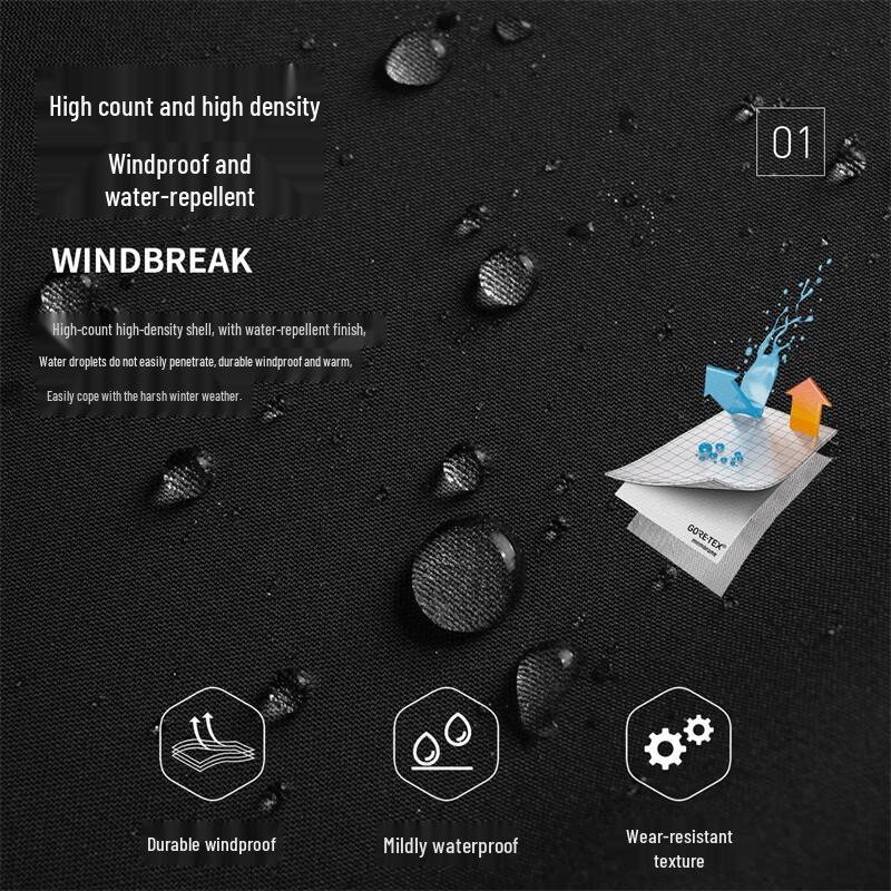 Dancing with Wolves Men's Casual Windproof Jacquard Ribbed Stand-Up Collar Jacket