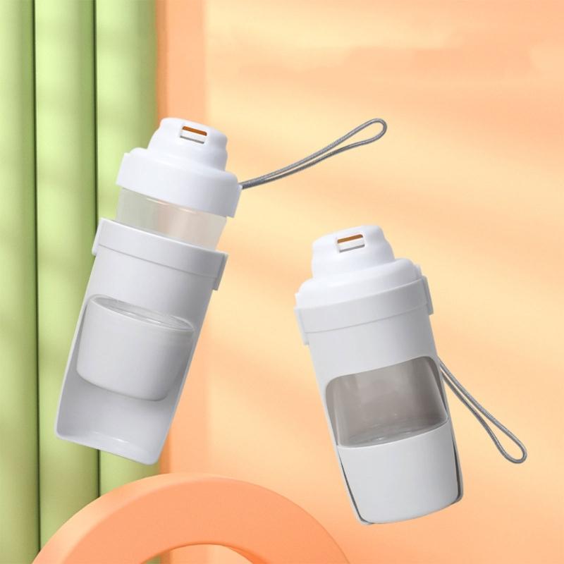 Dog Water Bottle with Food Dispenser Drinking Bowl for Outdoor Walking Travel Foldable Drinking Bottle Food Container