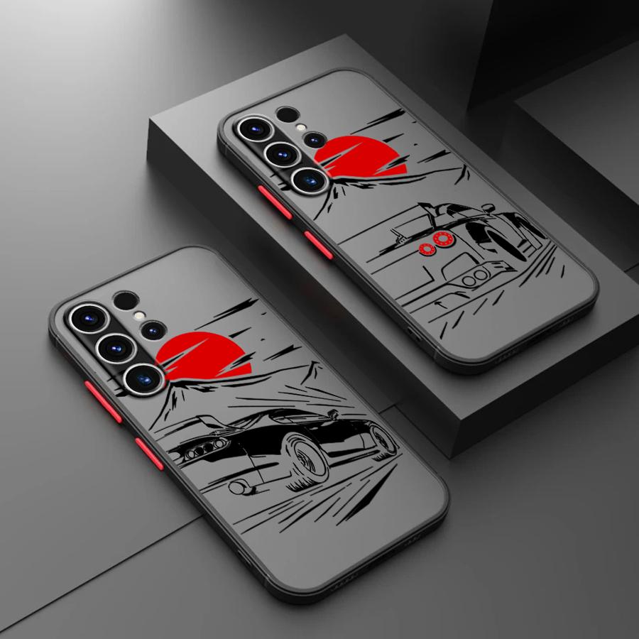Cartoon Sunset Car Funda Back Phone Cover Case for Samsung Galaxy S20 FE S22 S21 S25 Ultra S26 S23 FE Note 20 Ultra 10+ S24 Plus