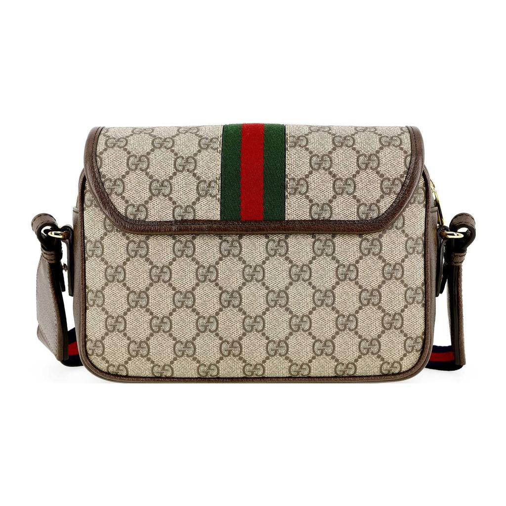 Gucci Geantă Crossbody Ophidia din Pânză cu Accente din Piele, Geantă de Umăr Femei Bej & Abanos 722117-FAAX3-9789