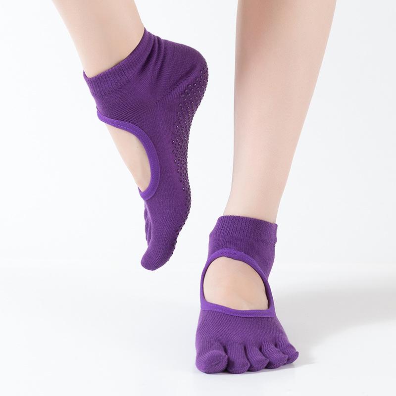 

Women s Open-Back Split-Toe Yoga Socks with Gel Grip, Summer Five Finger Design One Size