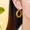 European Retro Simple Titanium Steel Twisted Braid Ear Cuff and Stud Earring for Women