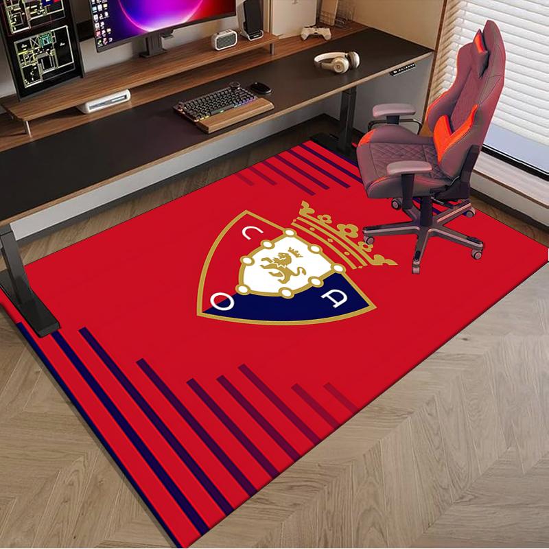 1PC Red Blue Shield Atletico Rug Game Carpet, Floor Mat for Bedroom Living Room Entryway Rug, Home Decor Idea Gift for Christmas birthday