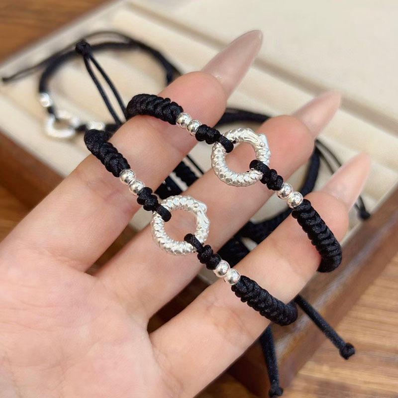 Zodiac Year Red String Bracelet: 999 Sterling Silver Chinese Style Hand Ornament with Ping An Kou
