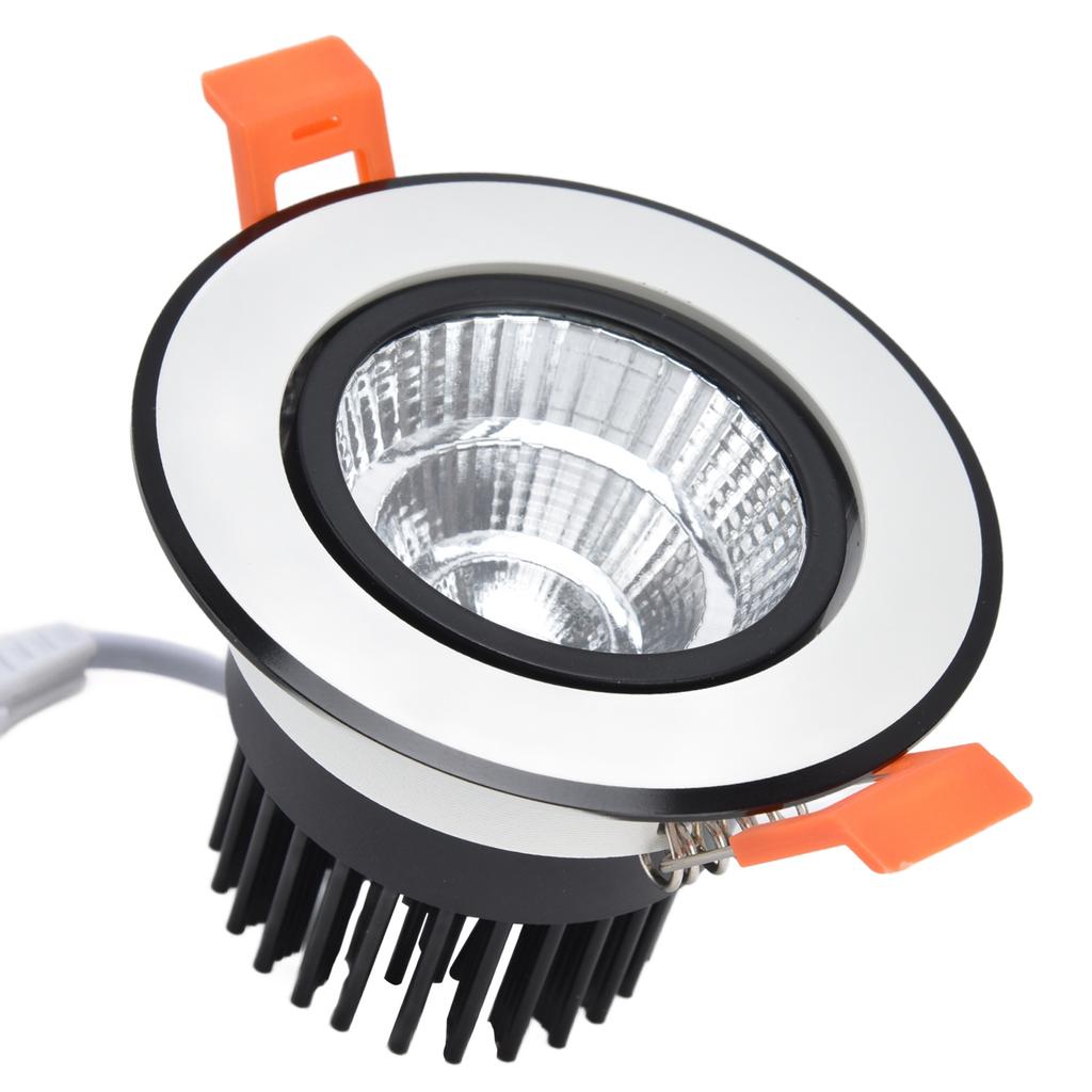 3.3in 7W COB LED Downlight 6000K 100‑264V Adjustable Downlight Embedded Ceiling Light for Bedroom