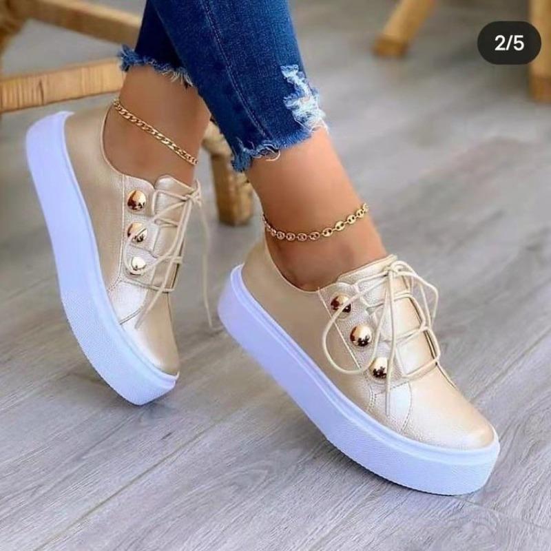 Fashion New Style Luxury Women Casual Sneakers Woman Fashion Spring Leather Sneakers Female Platform Vulcanize Shoes Zapatos De Mujer