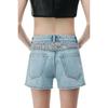 Alexander Wang Logo Cut Out High Waisted Denim Shorts Women's 4DC2244304453