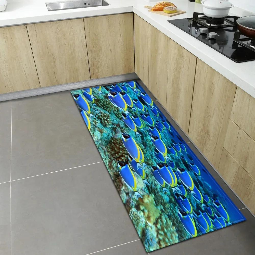 Underwater World Pattern Home Kitchen Floor Mat Door Decoration Floor Mat