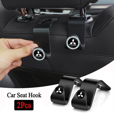2Pcs Car Seat Back Hooks Multi Function Hanging Bag Hook For ASX Lancer Mirage Pajero Attrage Xpander Outlander