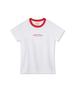 LA MAISON STUDIO Embossed Logo Slim Fit Short Sleeve T-Shirt White/Red (Fcg2Ts773W)