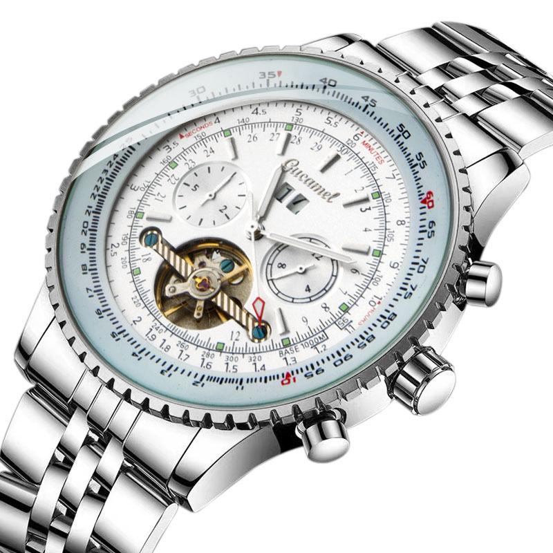 UTHAI M23 Fashion Trendy Men Watch Hollow Tourbillon Large Dial Automatic Mechanical Watch Business Clock Giftwatches for Man