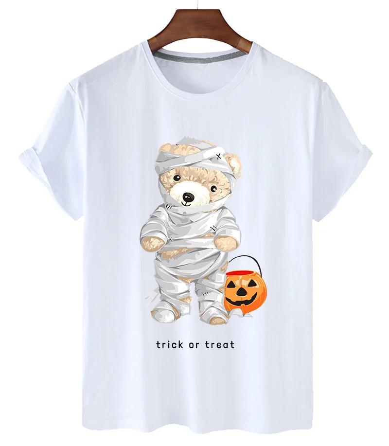 Funny Bear Print Tshirt Women Fashion Cartoon Harajuku Casual Tshirt FeUnisex Summer Short Sleeved Top Tees Unisex T Shirt