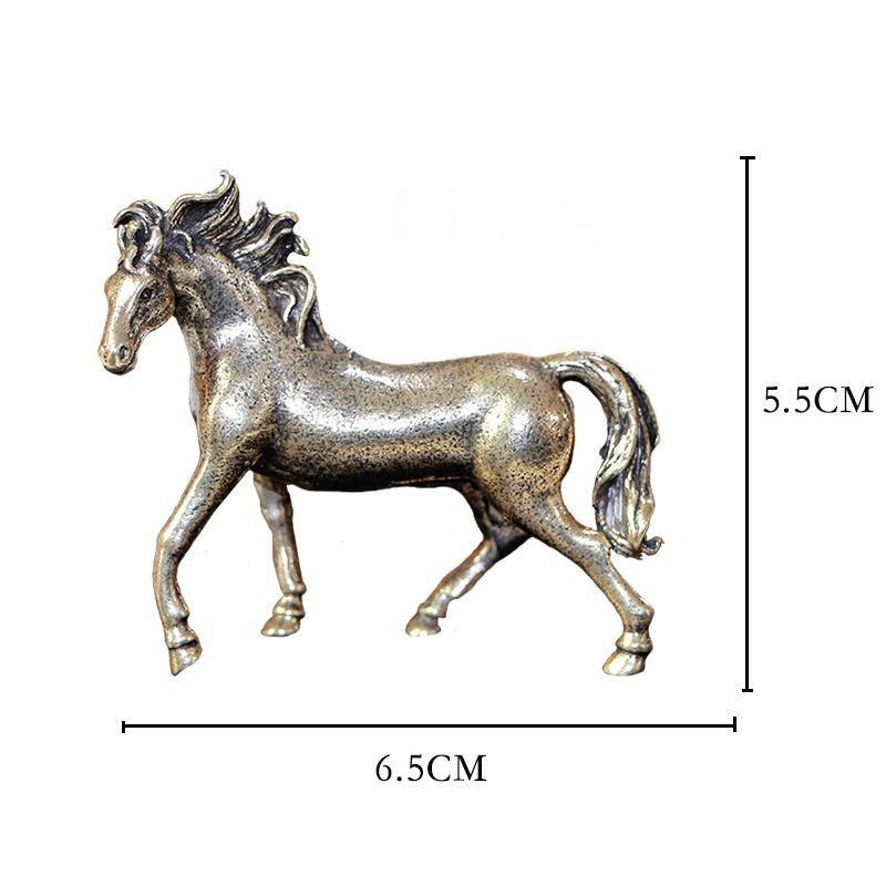Single Piece Long Tail Horse Feng Shui Figurine In Copper for Prosperity
