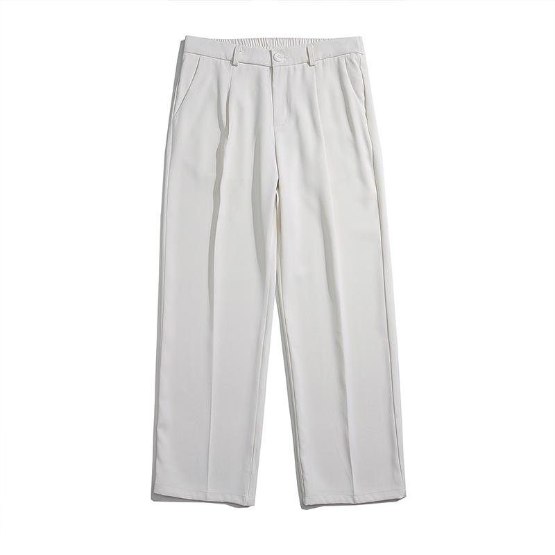 

Mu Qiu Menswear | Men s Loose Straight-Leg Drape Trousers - Casual Wide-Leg Floor-Length Suit Pants 5XL (95-105 kg) грязно-белый