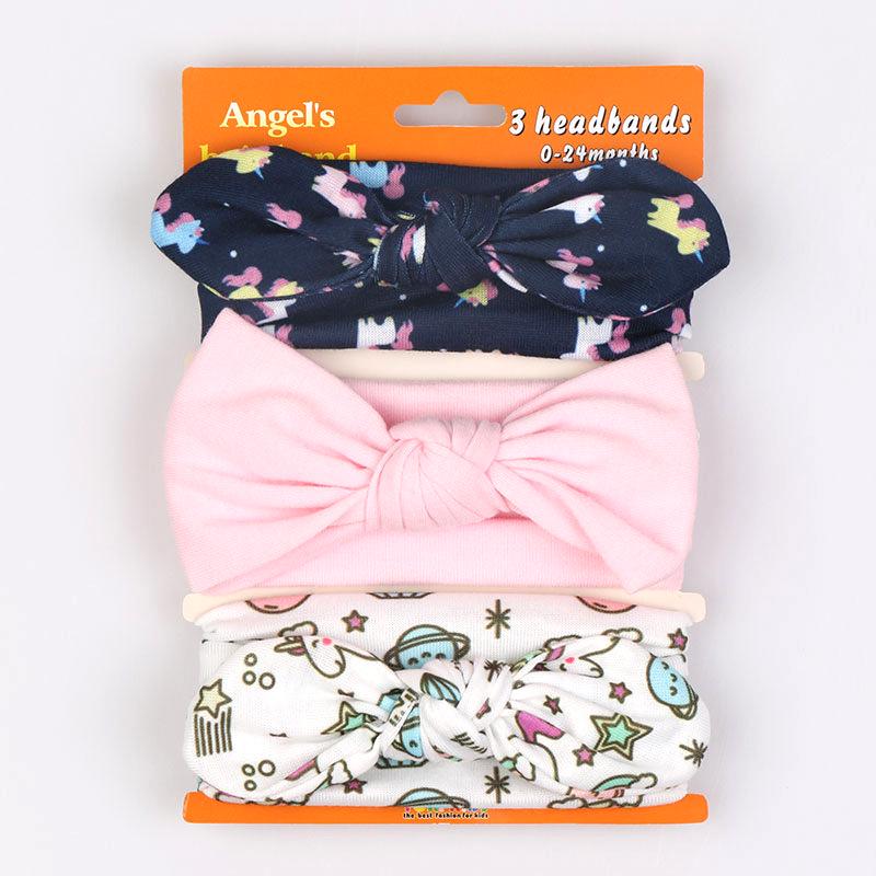 Children's Red Bow Headband Set: 3-Piece Elastic Baby Girl Hair Accessory