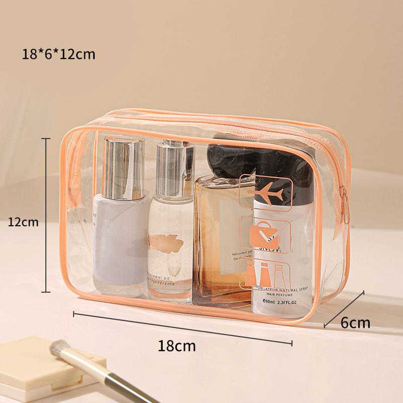 Clear Toiletry Bag Durable PVC Travel Makeup Cosmetic Organizer With Zipper Closure Travel Accessorie