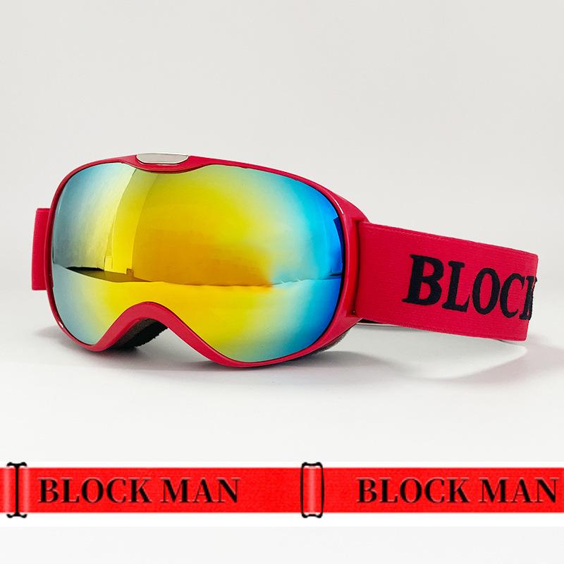 Ski goggles for men and women, adult-sized, with cylindrical lenses, double-layered anti-fog and windproof design, and a clip-on feature for