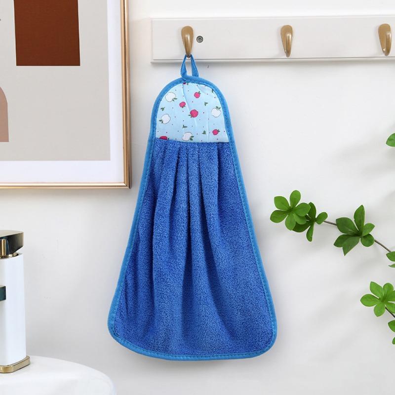1 Stück Küchenhandtuch Hängeart Super Saugfähig Korallenfleece Badezimmer Vergrößert Verdickt Handtuch Lappen Geschirrtuch
