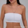 European and American temperament imitation pearl chain long fringed necklace simple ins style cross pendant collarbone chain