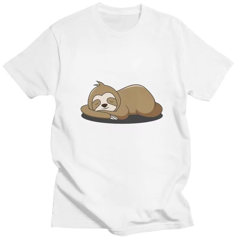 Nope Not Today Lazy Sloth Graphic Tee for Unisex Short Sleeve Cotton Casual T-Shirt