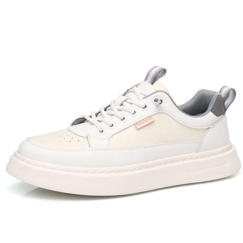 Fashion Stylish Men's Casual Leather Shoes Lace-Up Skateboard Footwear for Men Comfortable Sneakers Anti-Slip Tenis Masculino Trainers