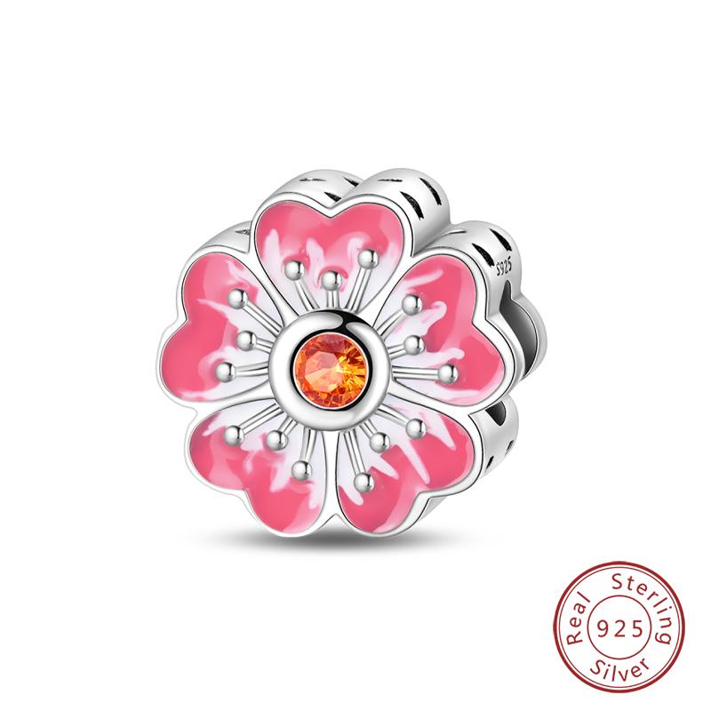 100% Copper Cute Little Bear Butterfly Flamingo Charms Beads Rose Princess Pendants Fit Diy Bracelets Jewelry Gifts