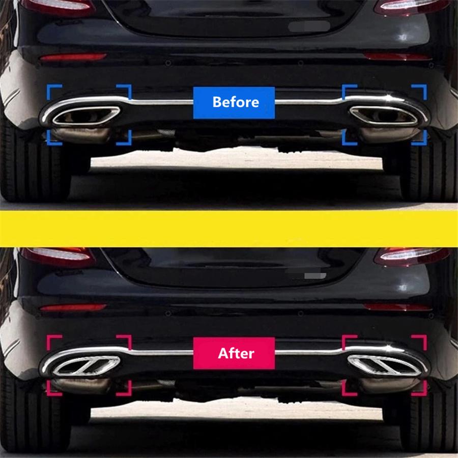 For Mercedes Benz A/B/GLE/GLC/E Class Car Rear Exhaust Tail Pipe Cover Trim Accessories Stainless Steel