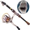 Fishing Rod SET 1.8-2.7M Carbon Telescopic Pole and 13+1BB Metal Spinning Reel Fishing Tackle