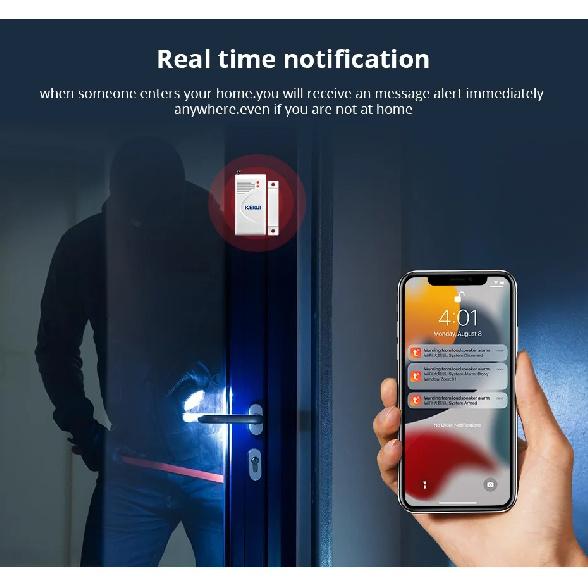 KERUI 120db Loud Sound Alarm System Siren Tuya Smart WIFI Wireless Security Alarm Kit Home Burglar Motion Door Sensor Alexa