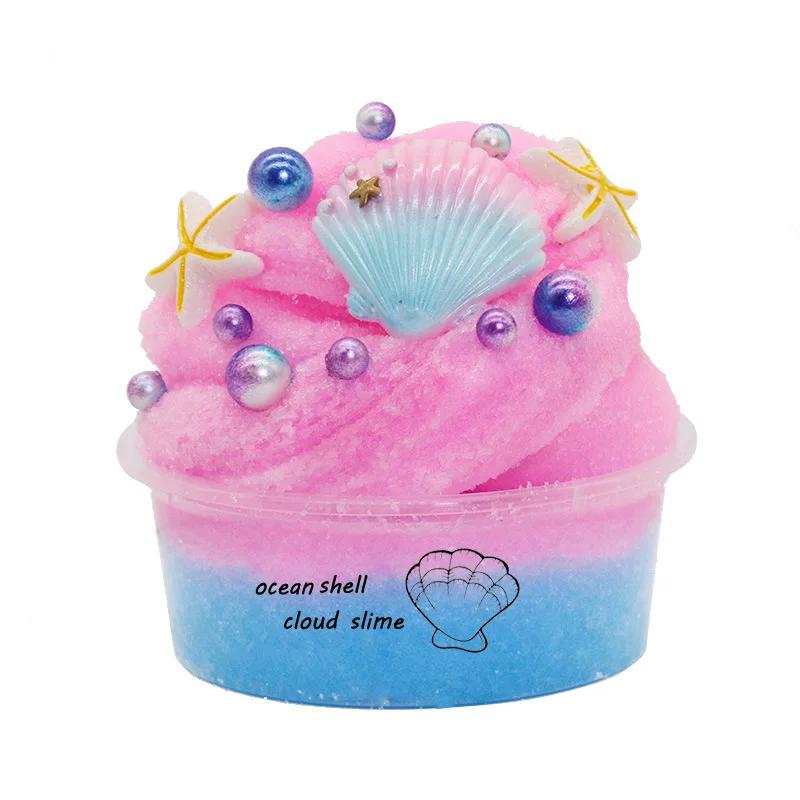

DIY Slime Set Toys for Kids Non Sticky Cloud Slimes Ice Cream Cone Scented Toy Relieve Pressure Rainbow Charms Clay Party Gifts