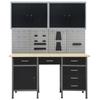 VidaXL Workbench with 4 Wall Panels and 2 Cabinets