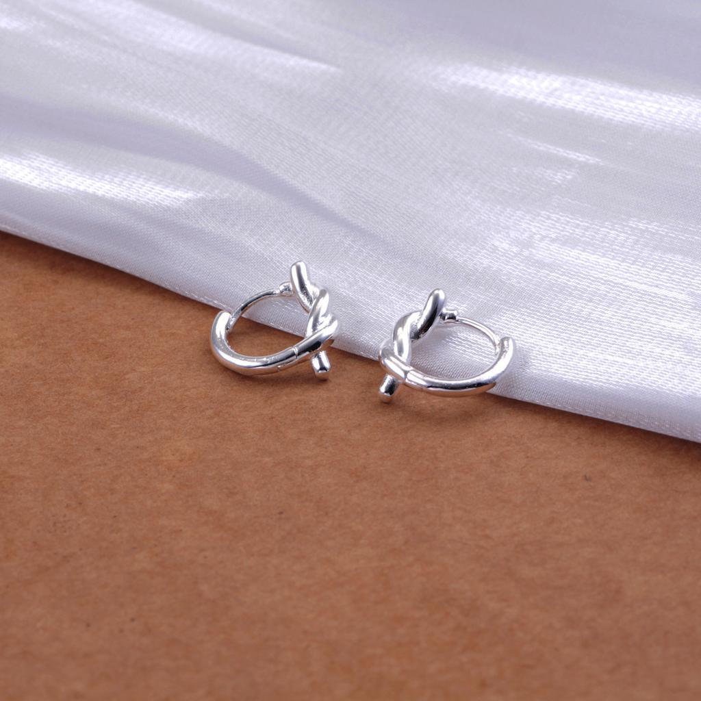 Latest 925 Sterling Copper Trendy Style Simple And Fashionable With A Loop And Rope Design Earrings