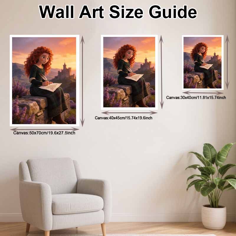 Disney Diamond Painting Kit Unframed Merida Brave Classic Style Home Decor Craft, Perfect Gift Idea