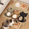 Cartoon Cat Feeding Mat Non-slip Dog Food Bowl Mat Cat Dog Dish Mats Pet Bowl Pad  for Pet Shop