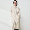 Autumn simple ROW style stand-up collar design sense simple casual commuting style long coat medium and long trench coat 075