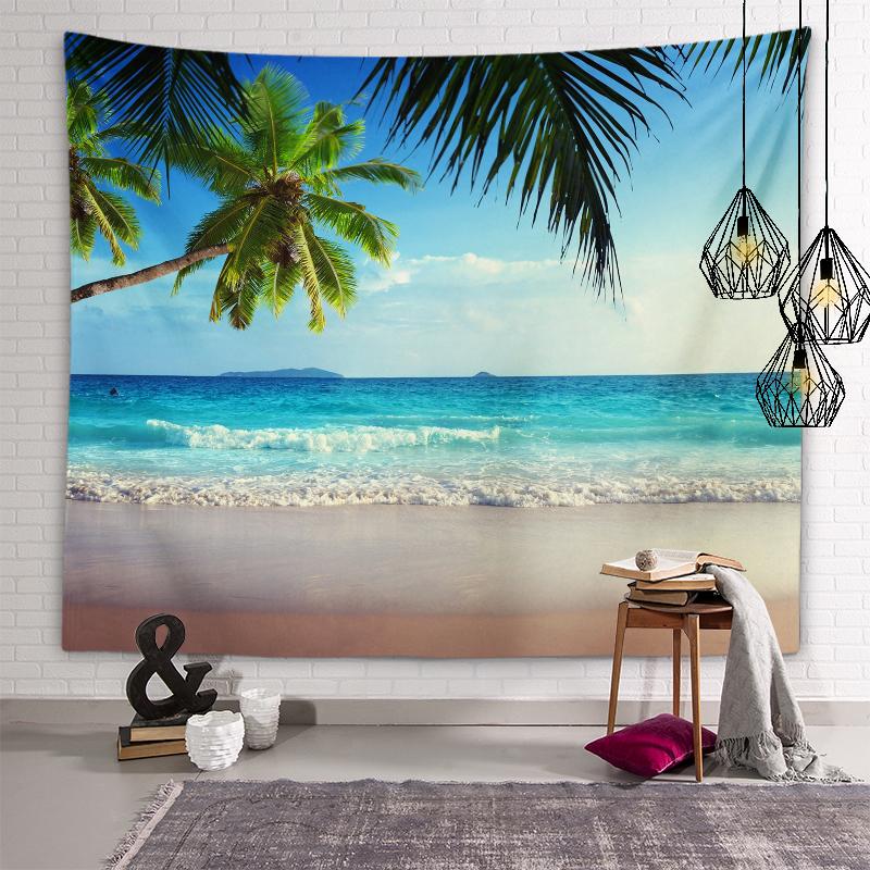 Природные пейзажи Эстетический гобелен Закат Вечерний пляжный пейзаж Художественный — фото 16