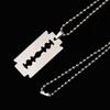 Unisex Stainless Steel Razor Blade Shaped Pendant Dogtag Necklace New Dogtag Necklace Unique Razor Blade Shaped Necklace