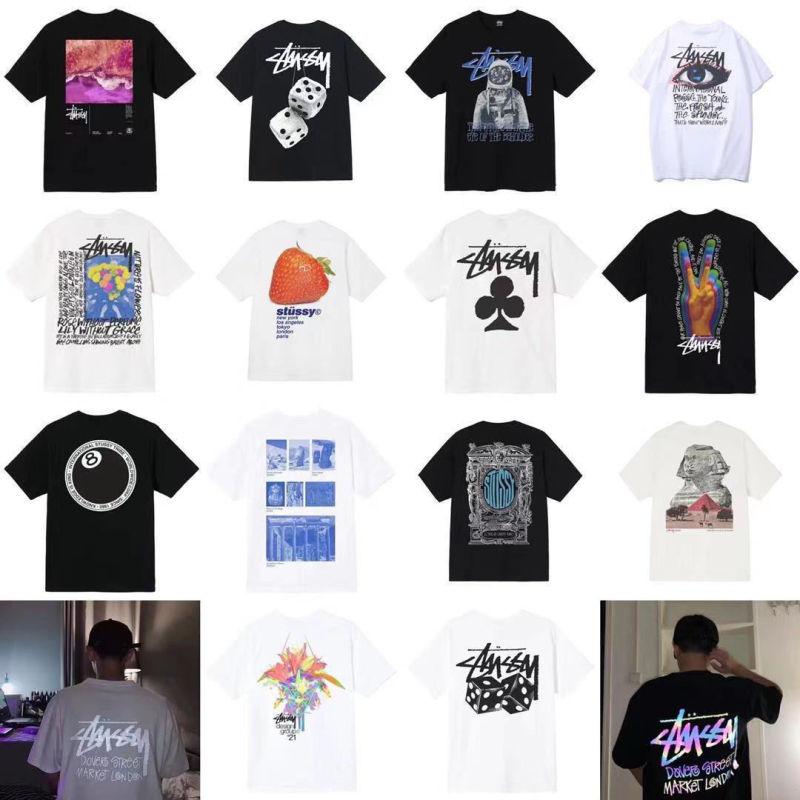 

Американская инст-рубашка мужская и женская одинаковые с короткими рукавами летняя с круглым вырезом и половиной рукавов Stuttie No. 8-шаровый кристалл