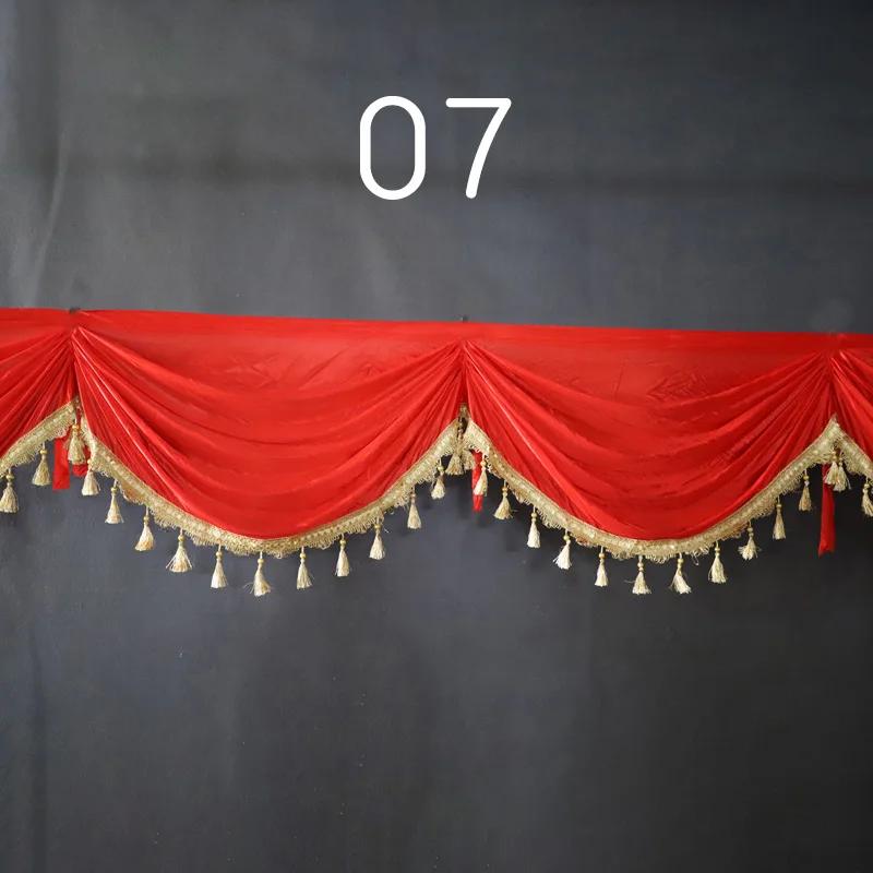 1M Detachable Curtain Ice Silk Swag for Wedding Party Stage Background Veil Home Curtain Decoration Cloth Wave Curtain Tassel