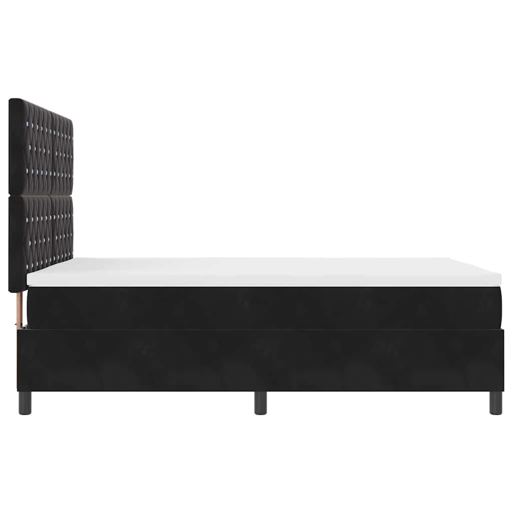 Box Spring Bed with Mattress Black 160 X 200 Cm Velvet