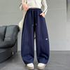 Autumn 2025 Girls' Straight-Leg Sports Pants: Casual Wide-Leg Sweatpants for Kids.