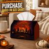 1pc Mystical Gothic for Halloween Tissue Box - Multi-Functional Napkin Box, 2 Sizes Sturdy Polyester Printed with Witch Silhouette Bonfire Pumpkin, Gr